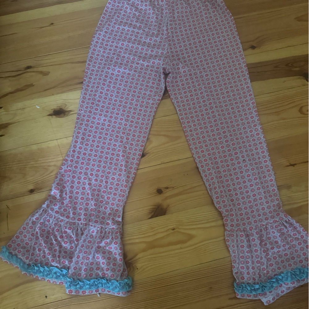 Matilda Jane Pink Floral Ruffle Pants